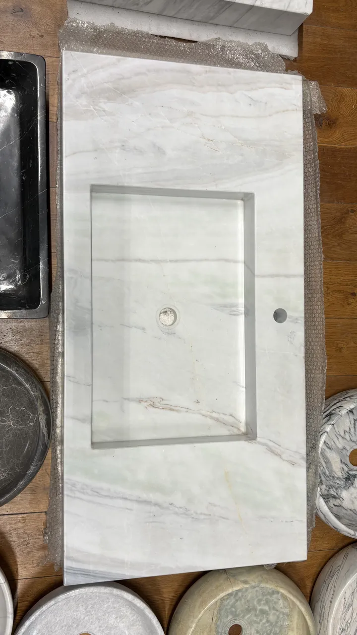 XXL Waschbecken aus Carrara Marmor