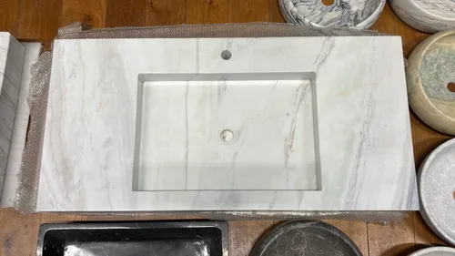 XXL Waschbecken Carrara Marmor