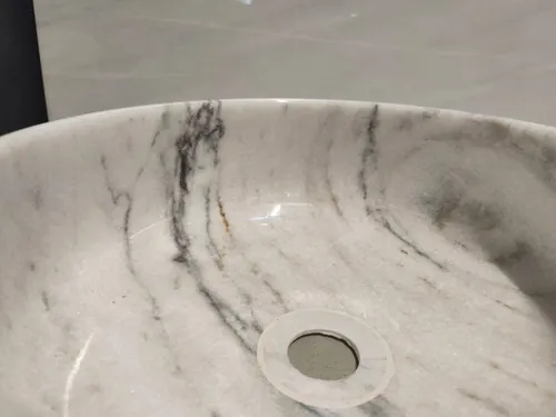 Grey Marble Marmor Waschbecken Seitenansicht