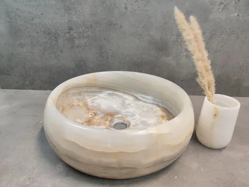 Helles Onyx Marmor Waschbecken