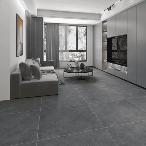 Zimmer mit Fliesen in Anthrazit