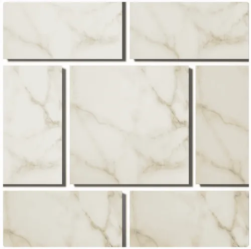 Unsere Fliese Calacatta Gold Mini in den Masen 40x40 cm