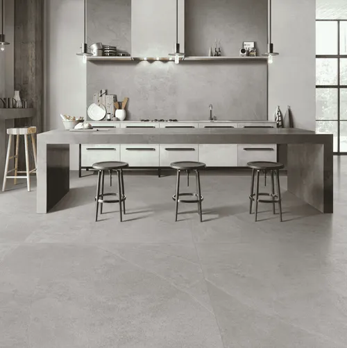 Kuche mit xll fliesen in grau