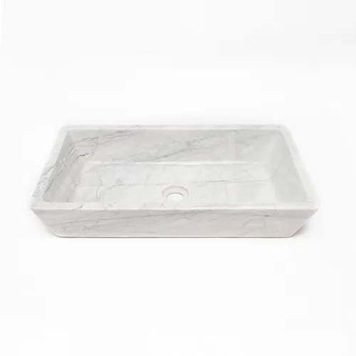 Kentro White Dream Edged | Marmor Waschbecken – Ansicht 1