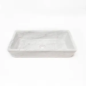 waschbecken - Kentro White Dream Edged | Marmor Waschbecken