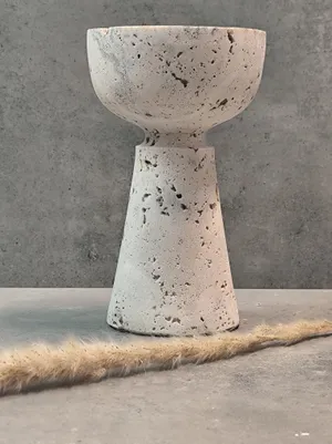 accessoires - Travertin Bowl "AMALFI" Deko, Naturstein, Japandi Deko