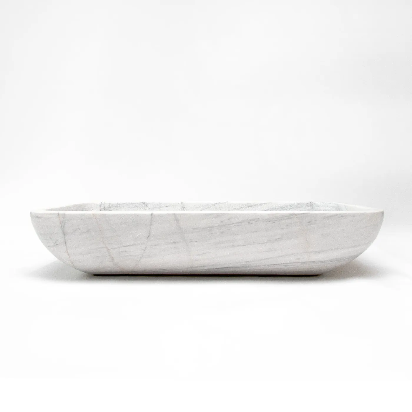 Kentro White Thunder Curved | Marmor Waschbecken – Ansicht 1