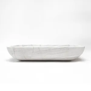 waschbecken - Kentro White Thunder Curved | Marmor Waschbecken