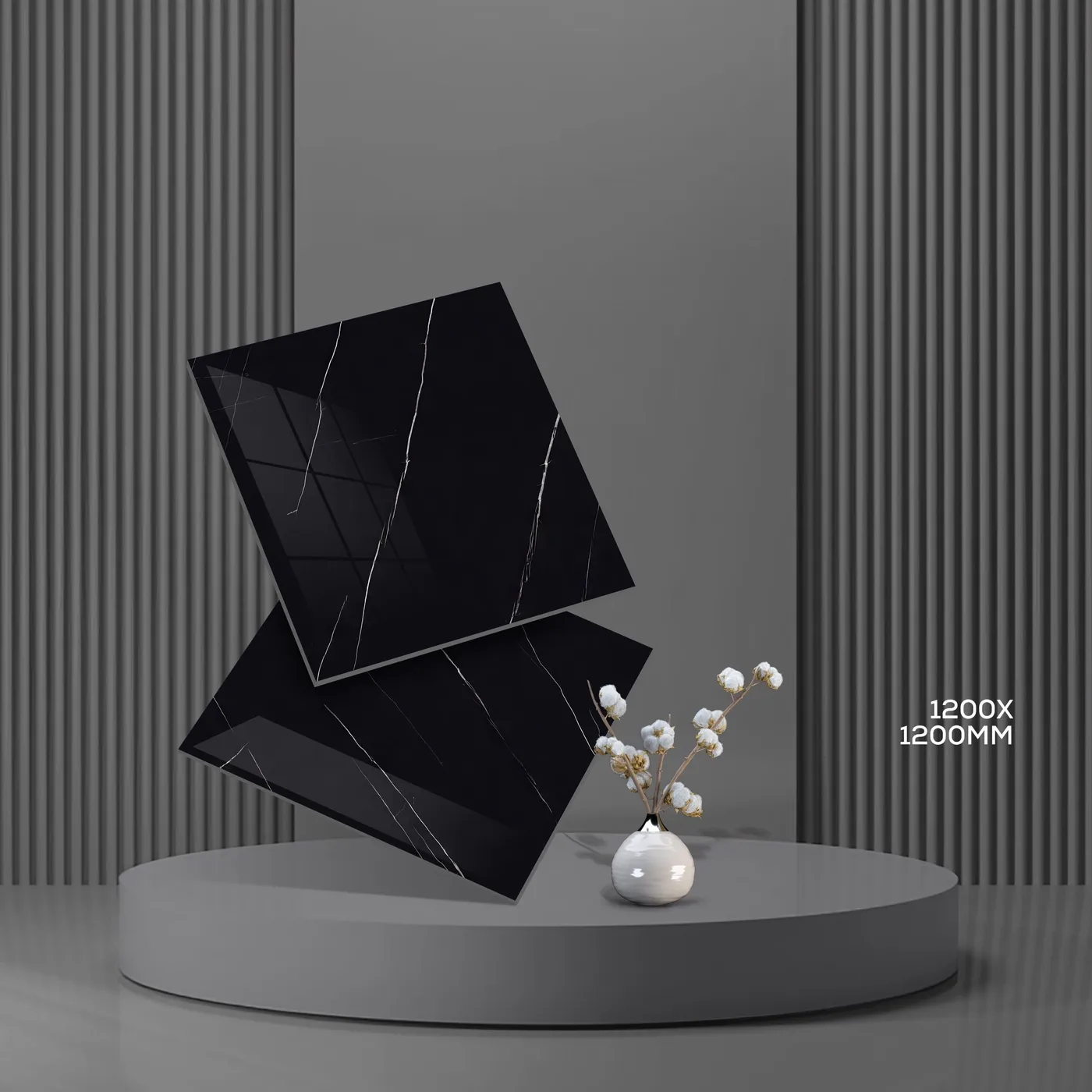 Black Marquina 120x120cm – Ansicht 1