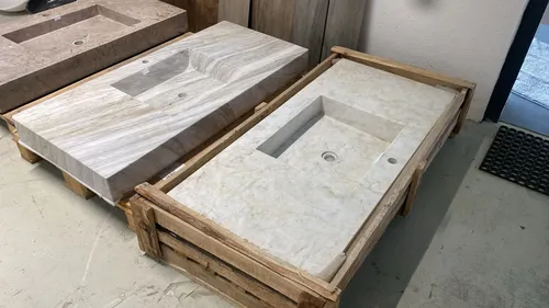 XXL Marmor Waschtische Massive Unikate aus Handarbeit – Ansicht 1