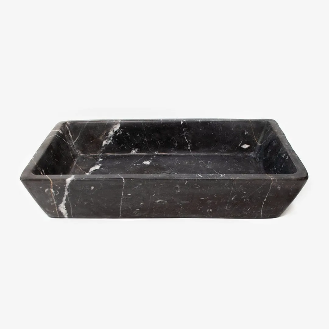 Kentro Black Thunder Edged | Marmor Waschbecken – Ansicht 1